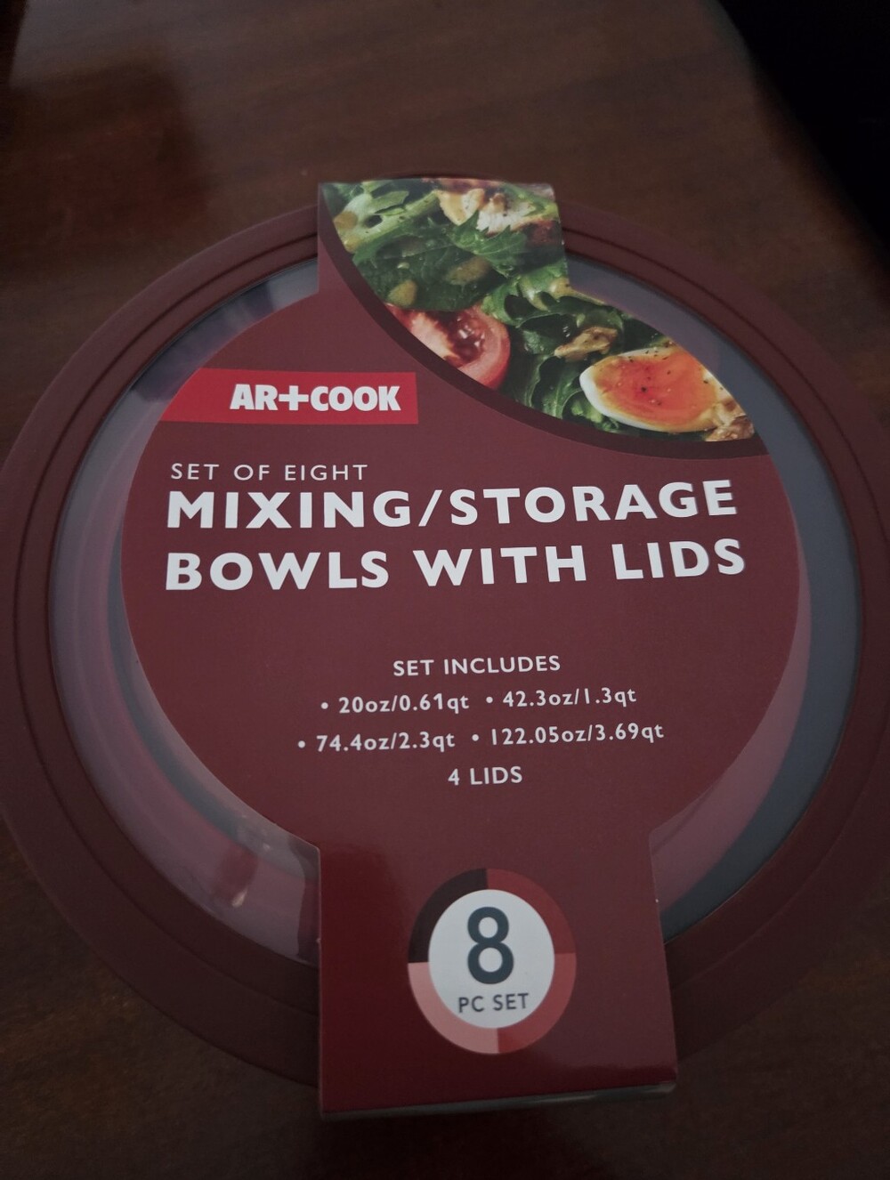 8-Piece Round Nesting Bowl Set with Lids